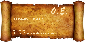 Oltean Ervin névjegykártya